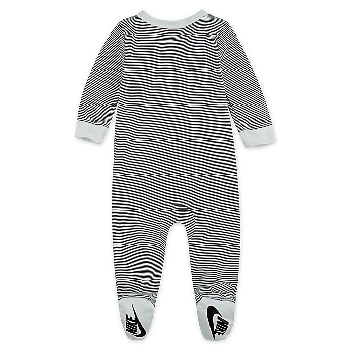 slide 2 of 2, Nike Newborn Footed Striped Coverall - White, 1 ct