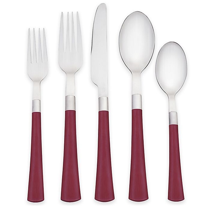 slide 1 of 2, Noritake Colorwave Flatware Set - Raspberry, 20 ct