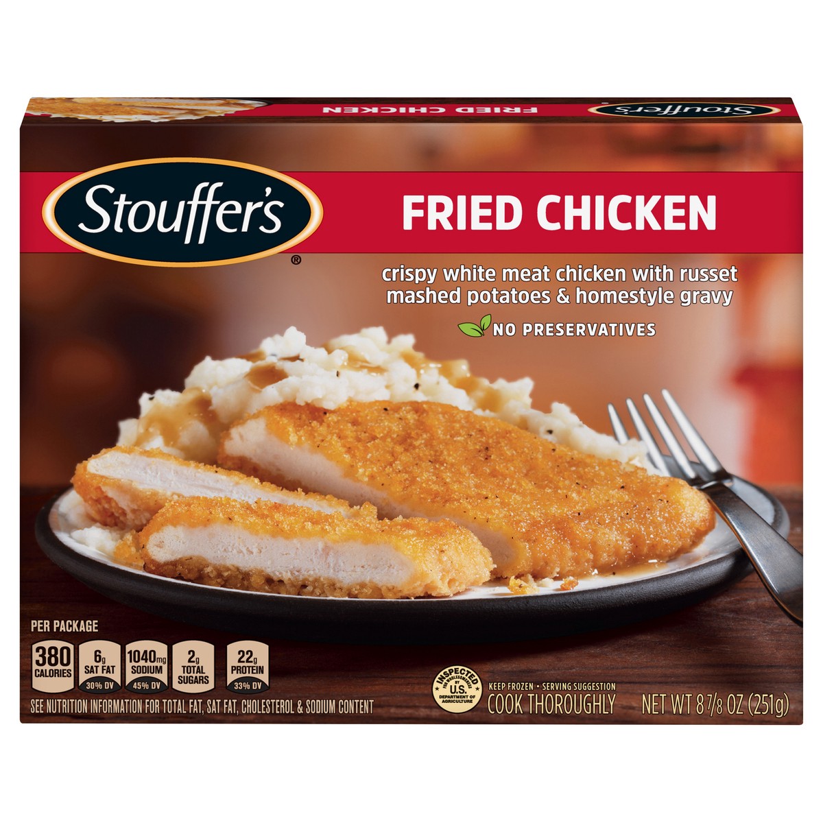 slide 1 of 8, Stouffer's Fried Chicken Frozen Meal, 8.88 oz