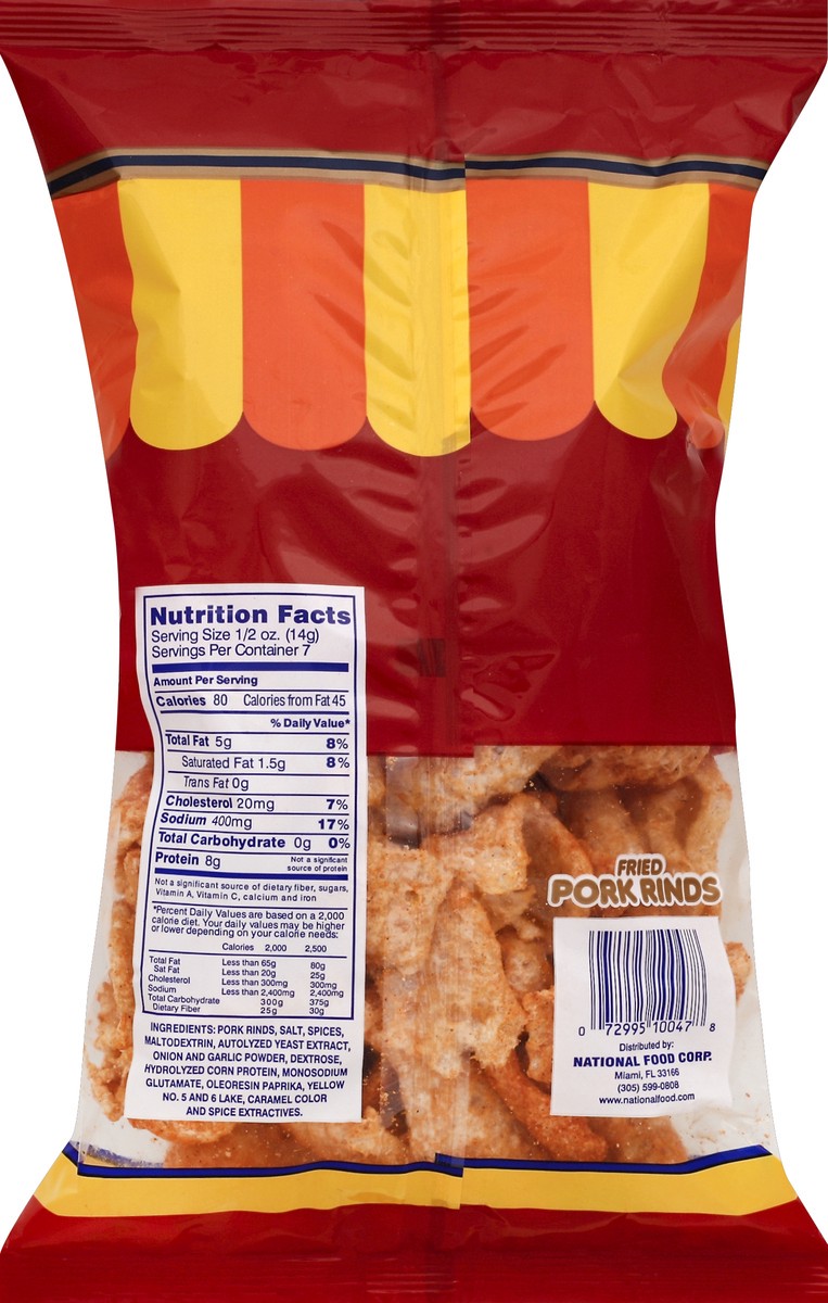 slide 2 of 6, Rico's Pork Rinds Hot & Spicy, 3.5 oz