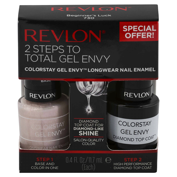 slide 1 of 1, Revlon Colorstay Gel Envy, Beginners Luck Top Coat Kit, 1 ct