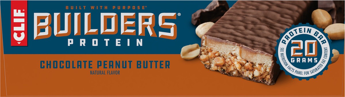 slide 8 of 9, CLIF Builders - Chocolate Peanut Butter Flavor - Protein Bars - Gluten-Free - Non-GMO - Low Glycemic - 20g Protein - 2.4 oz. (12 Count), 28.8 oz