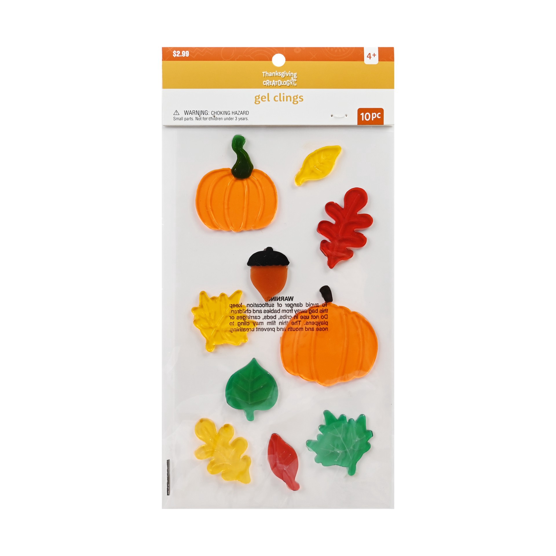 slide 2 of 3, Pumpkin & Leaf Gel Clings By Creatology, 5.5 in x 10 in x 0.2 in