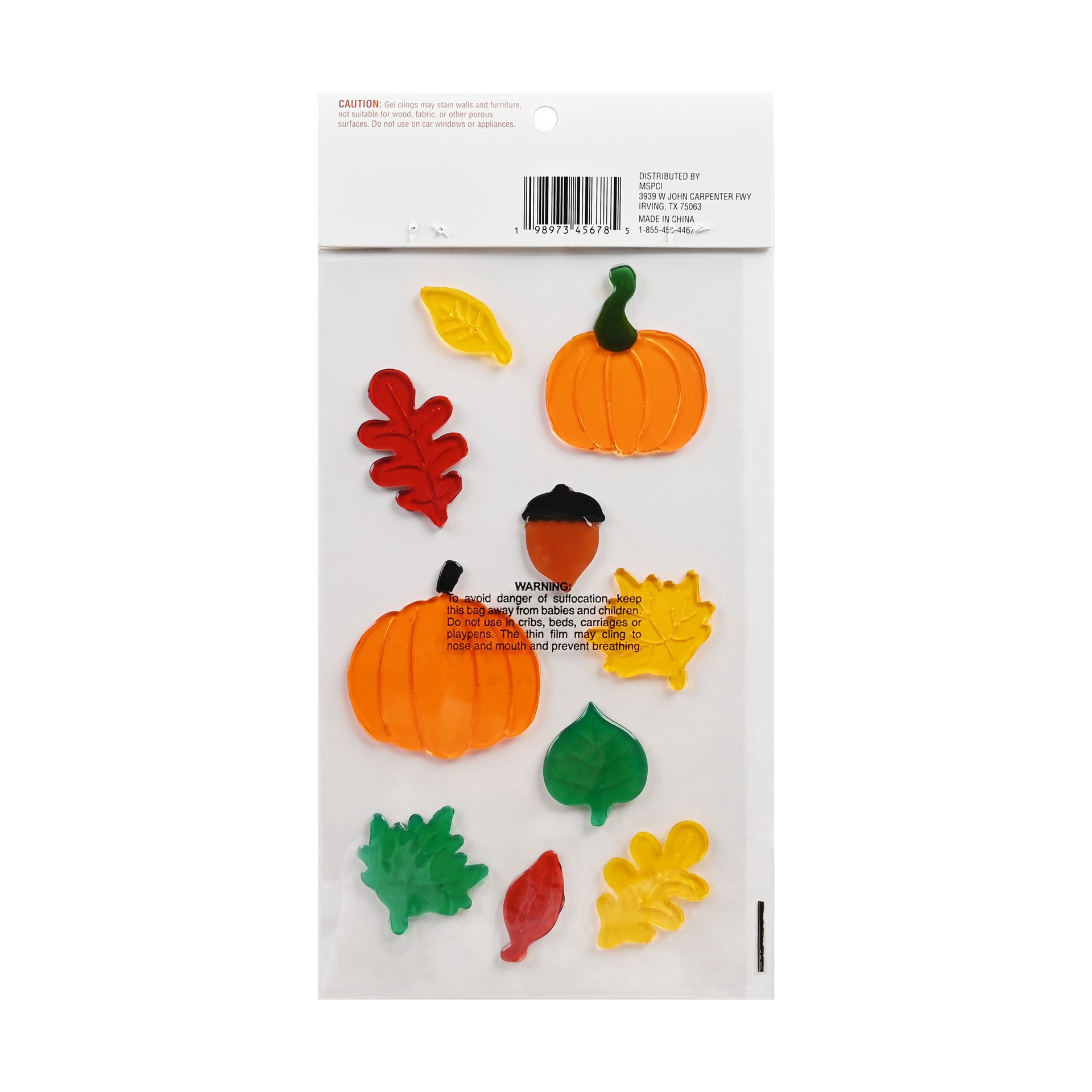 slide 3 of 3, Pumpkin & Leaf Gel Clings By Creatology, 5.5 in x 10 in x 0.2 in