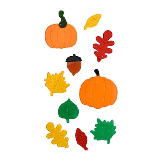 slide 1 of 3, Pumpkin & Leaf Gel Clings By Creatology, 5.5 in x 10 in x 0.2 in