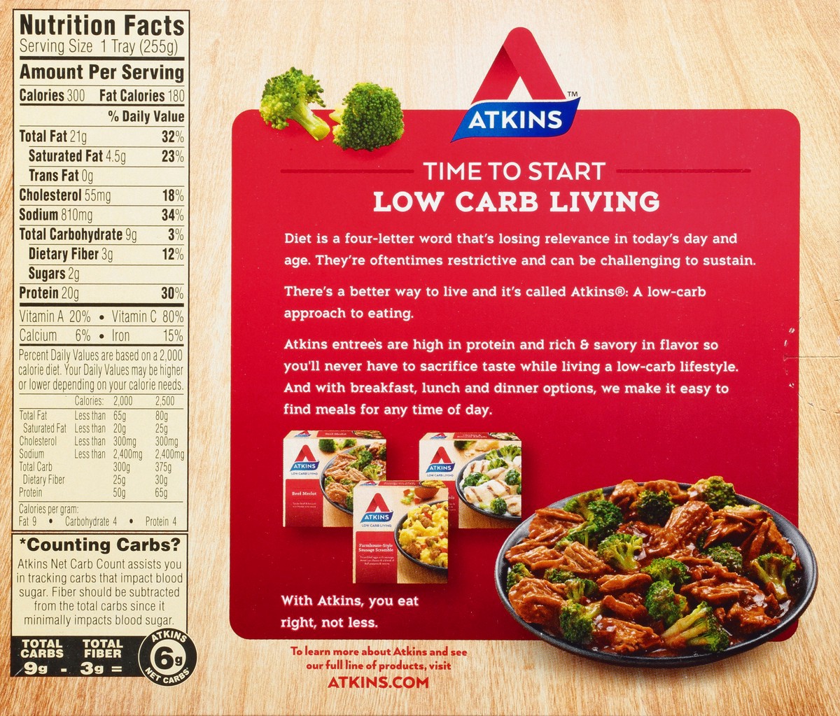 slide 8 of 9, Atkins Atkins Beef Merlot Meal 9oz (Frozen Dinner) 9 Oz. (Frozen), 9 oz