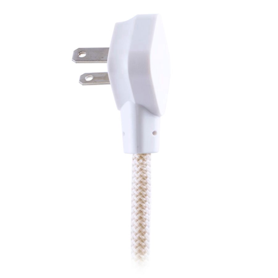 slide 4 of 4, Cordinate Braided 3-Outlet Extension Cord with Surge Protection - Tan/White, 10 ft