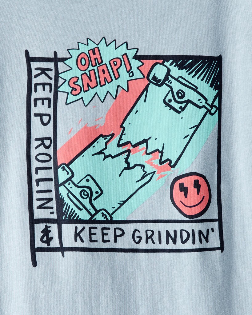 slide 2 of 2, Oshkosh Boys Skateboard Long-Sleeve Graphic Tee - Blue Blue S, 1 ct