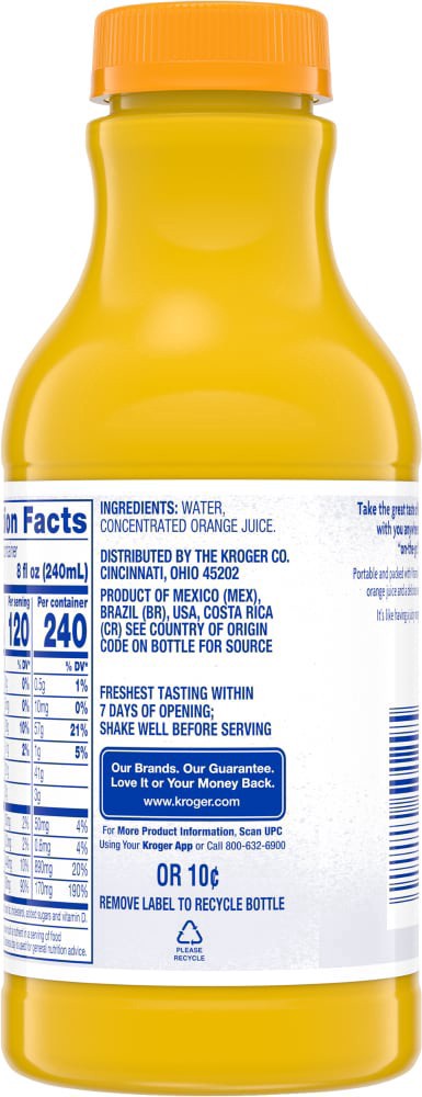 slide 3 of 4, Kroger 100% Orange Juice - 16 fl oz, 16 fl oz