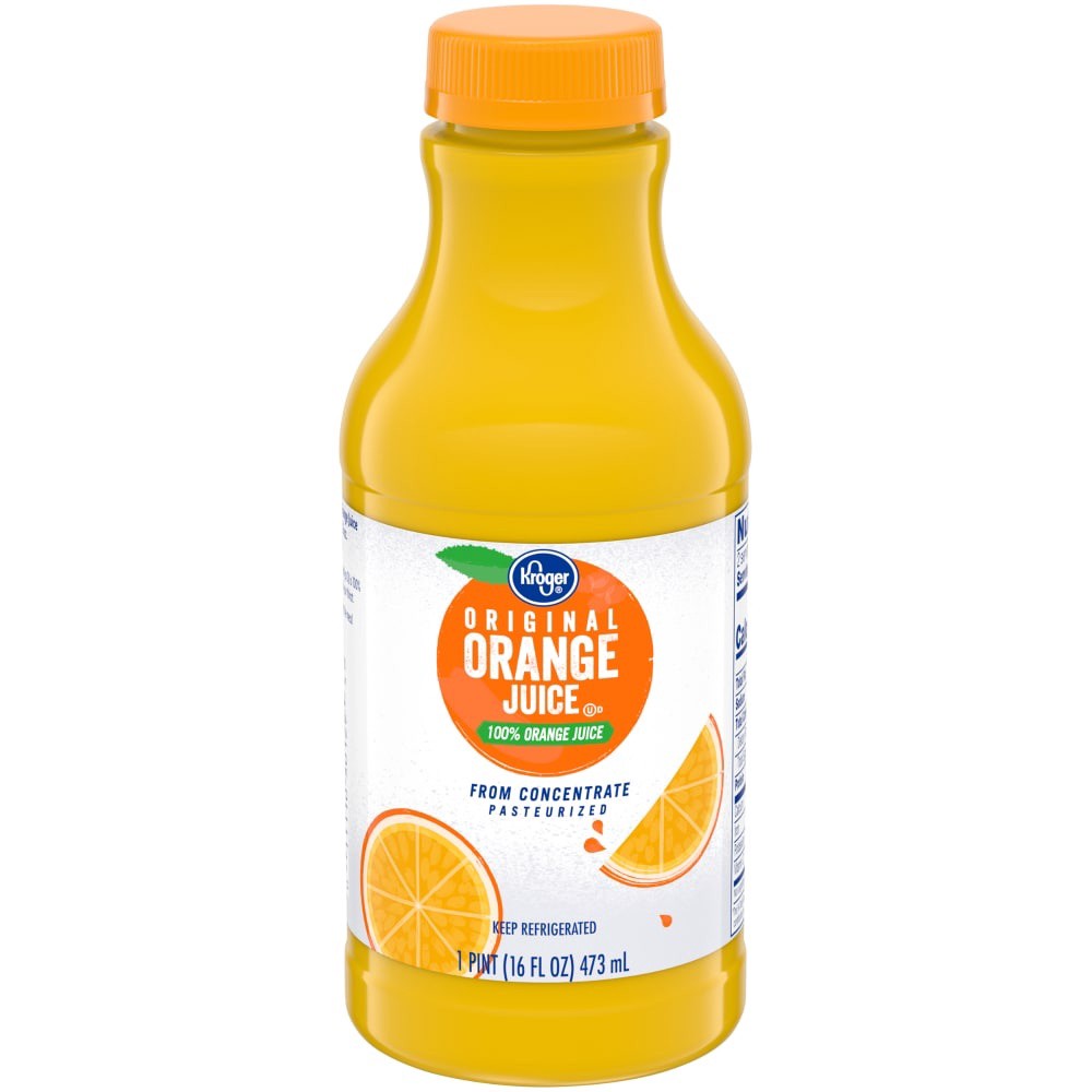 slide 1 of 4, Kroger 100% Orange Juice - 16 fl oz, 16 fl oz