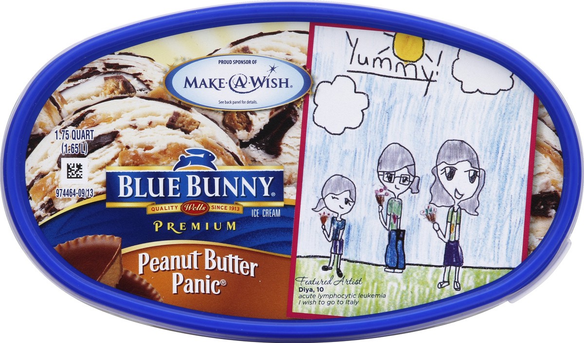 slide 2 of 4, Blue Bunny Premium Peanut Butter Panic Ice Cream, 1.75 qt