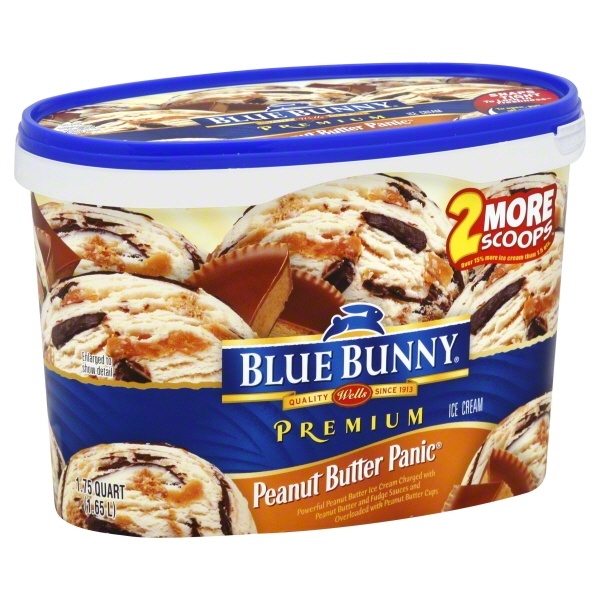 slide 1 of 4, Blue Bunny Premium Peanut Butter Panic Ice Cream, 1.75 qt