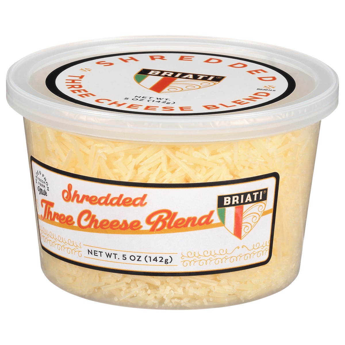 slide 6 of 9, Briati Shredded Cheese, Three Cheese Blend, 5 oz
