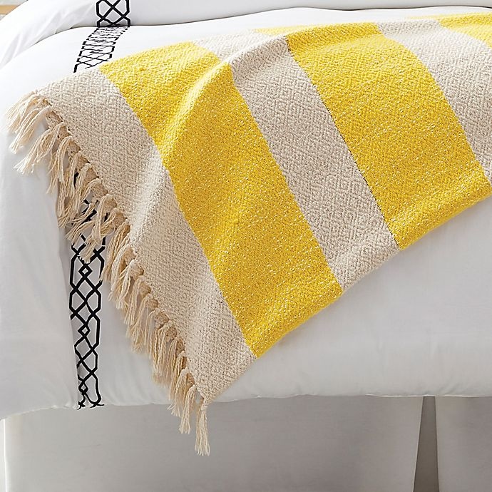 slide 1 of 5, One Kings Lane Open House Textured Throw Blanket - Yellow, 1 ct