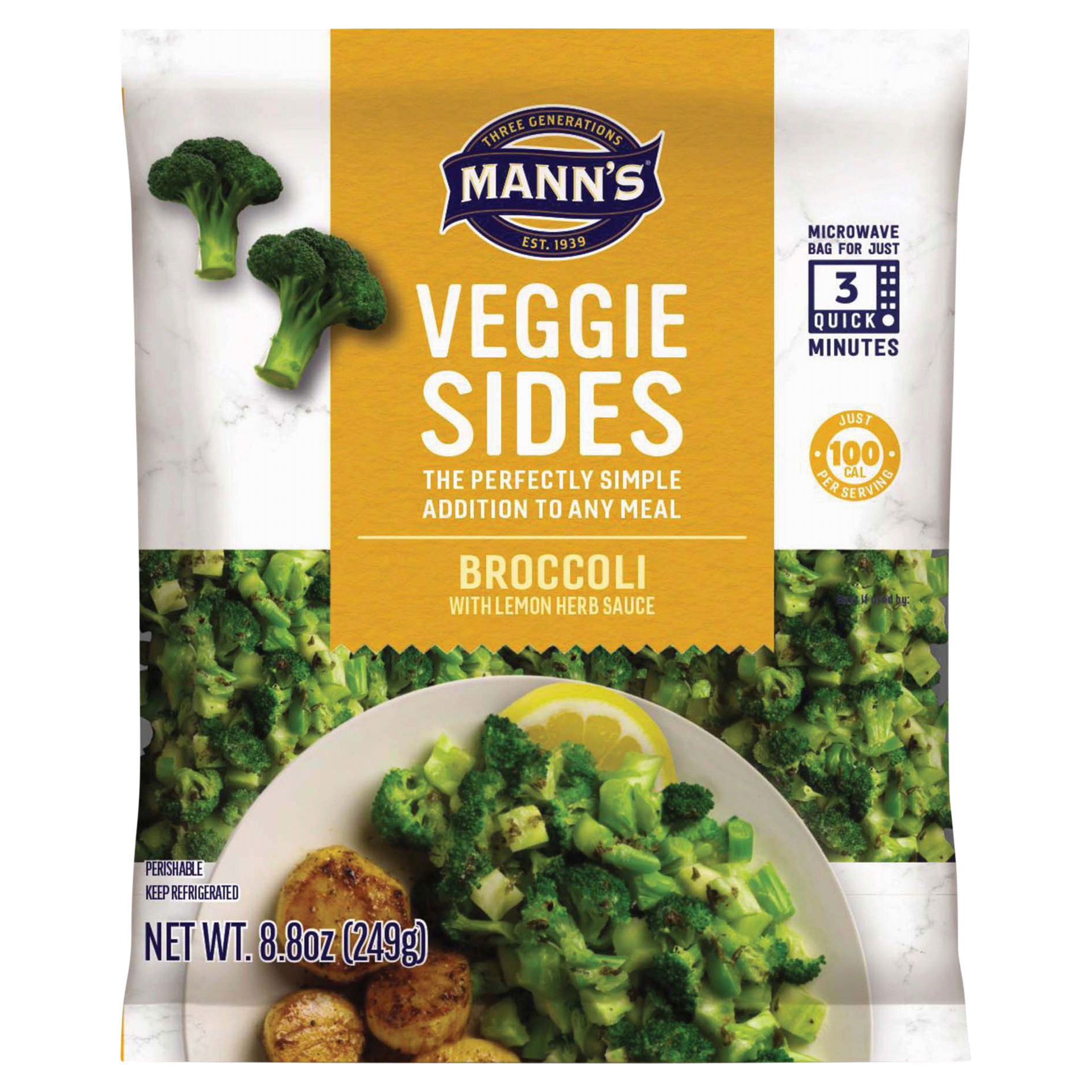 slide 1 of 1, Mann's Broccoli with Lemon Herb Sauce, 8.8 oz