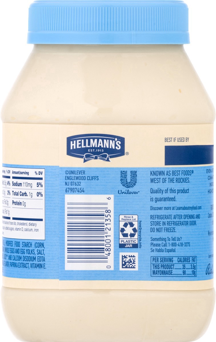 slide 2 of 9, Hellmann's Light Mayonnaise Light Mayo, 30 oz, 1 Ct, 30 oz