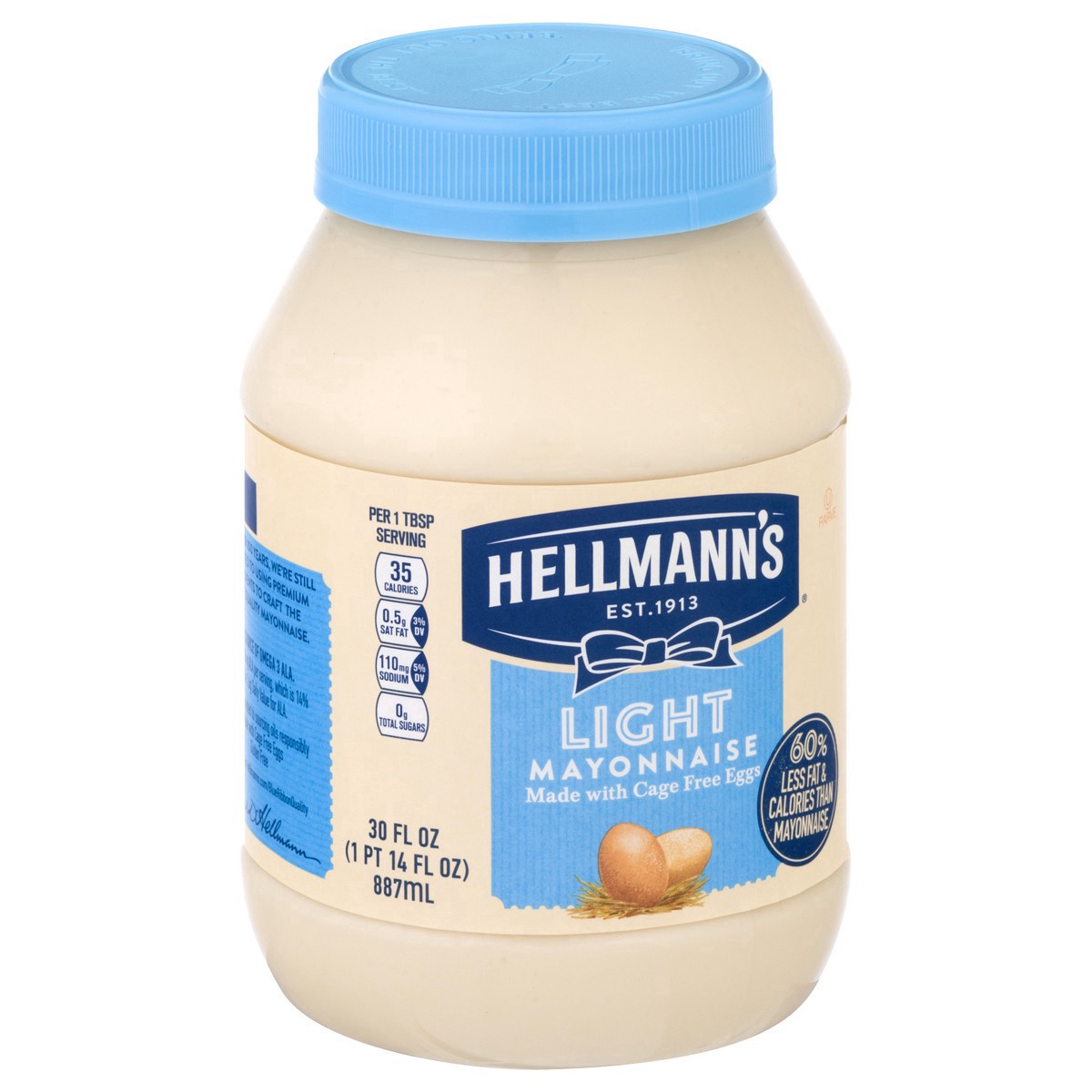 slide 4 of 9, Hellmann's Light Mayonnaise Light Mayo, 30 oz, 1 Ct, 30 oz