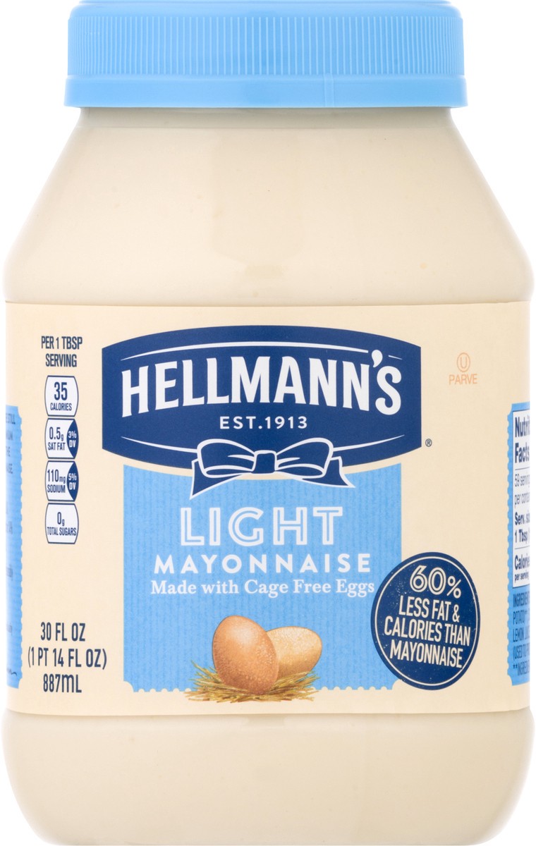 slide 6 of 9, Hellmann's Light Mayonnaise Light Mayo, 30 oz, 30 oz