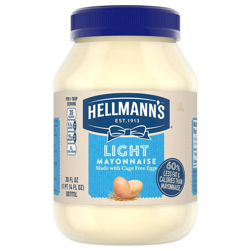 slide 1 of 9, Hellmann's Light Mayonnaise Light Mayo, 30 oz, 1 Ct, 30 oz