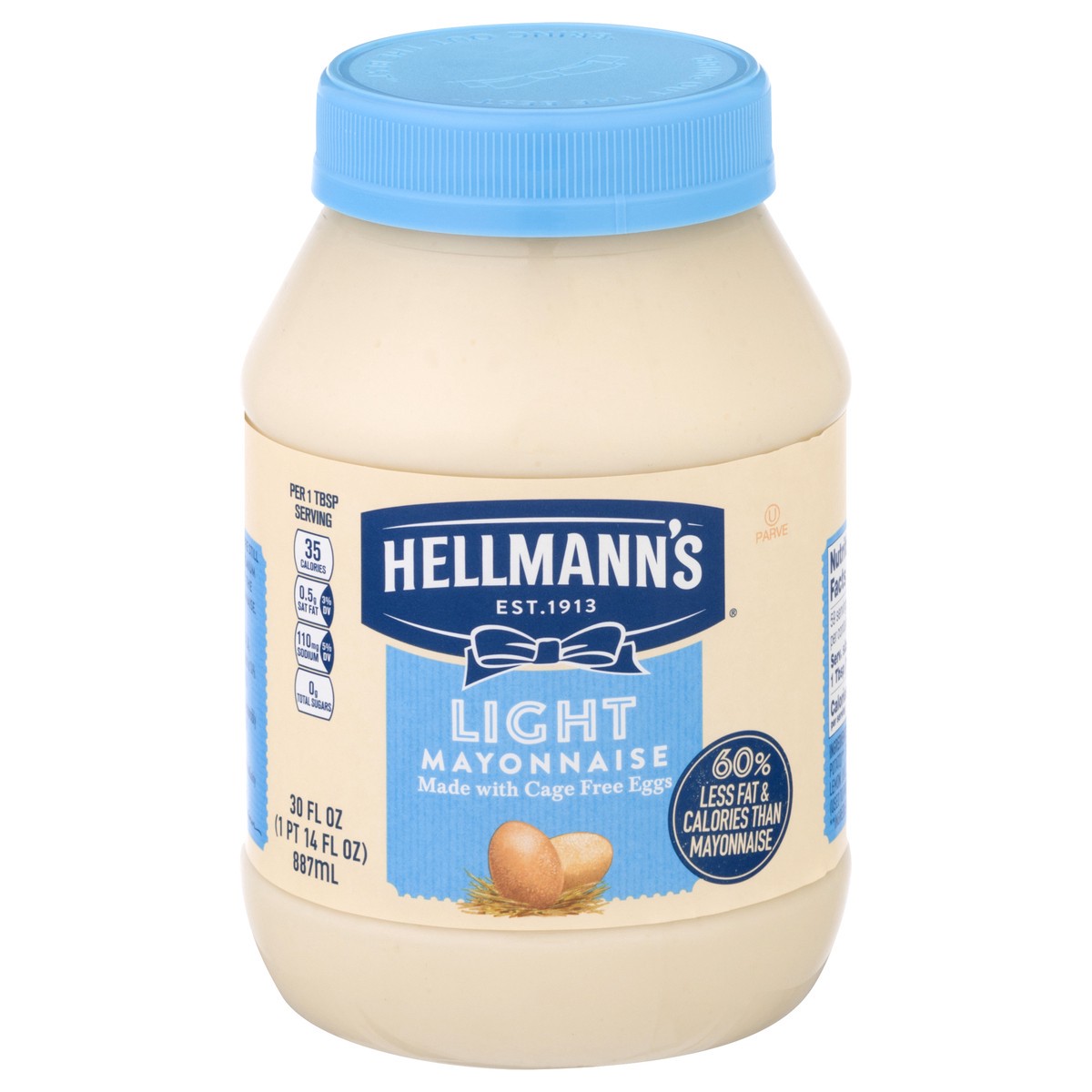 slide 1 of 9, Hellmann's Light Mayonnaise Light Mayo, 30 oz, 1 Ct, 30 oz