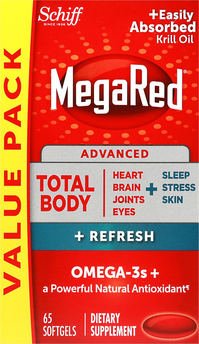 slide 6 of 9, MegaRed Value Pack Advanced Softgels Total Body + Refresh 65 ea, 65 ct