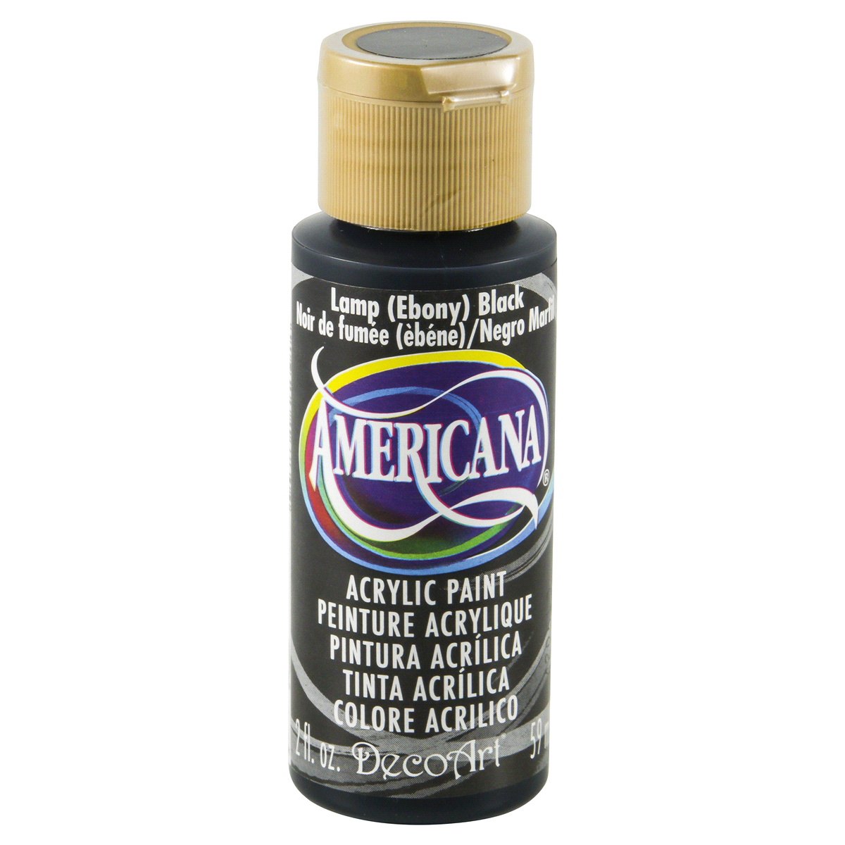 slide 1 of 4, Americana Acrylics Paint Ebony Black, 2 oz