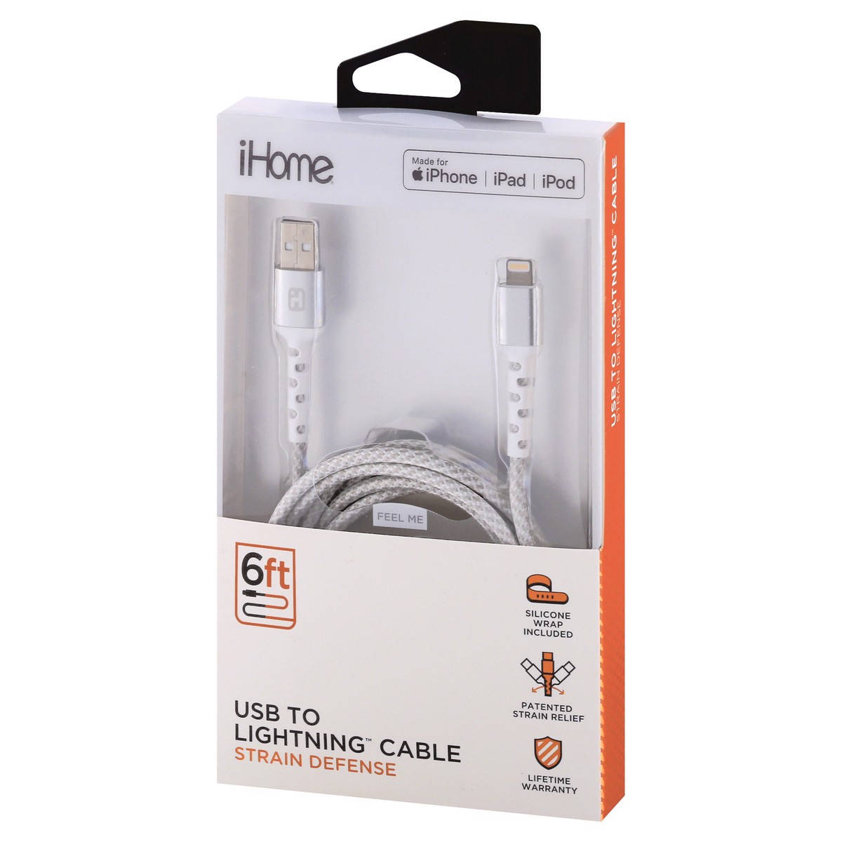 slide 11 of 11, iHome 6 Feet Strain Defense USB to Lightning Cable 1 ea, 1 ct