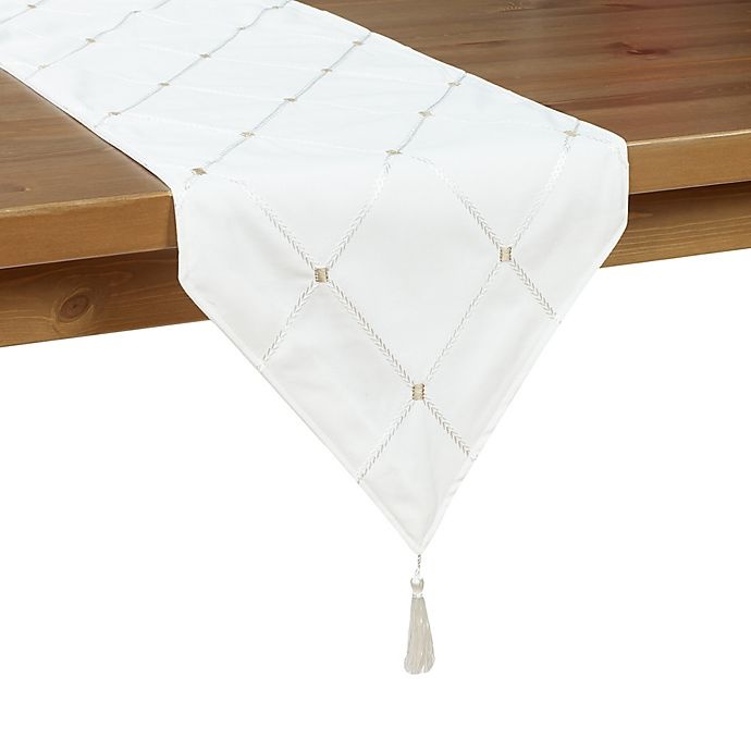 slide 1 of 1, Sam Hedaya Wellington Table Runner - White, 90 in