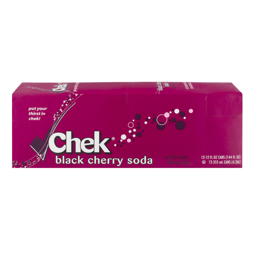 slide 1 of 1, Chek Black Cherry Soda, 12 ct; 12 oz