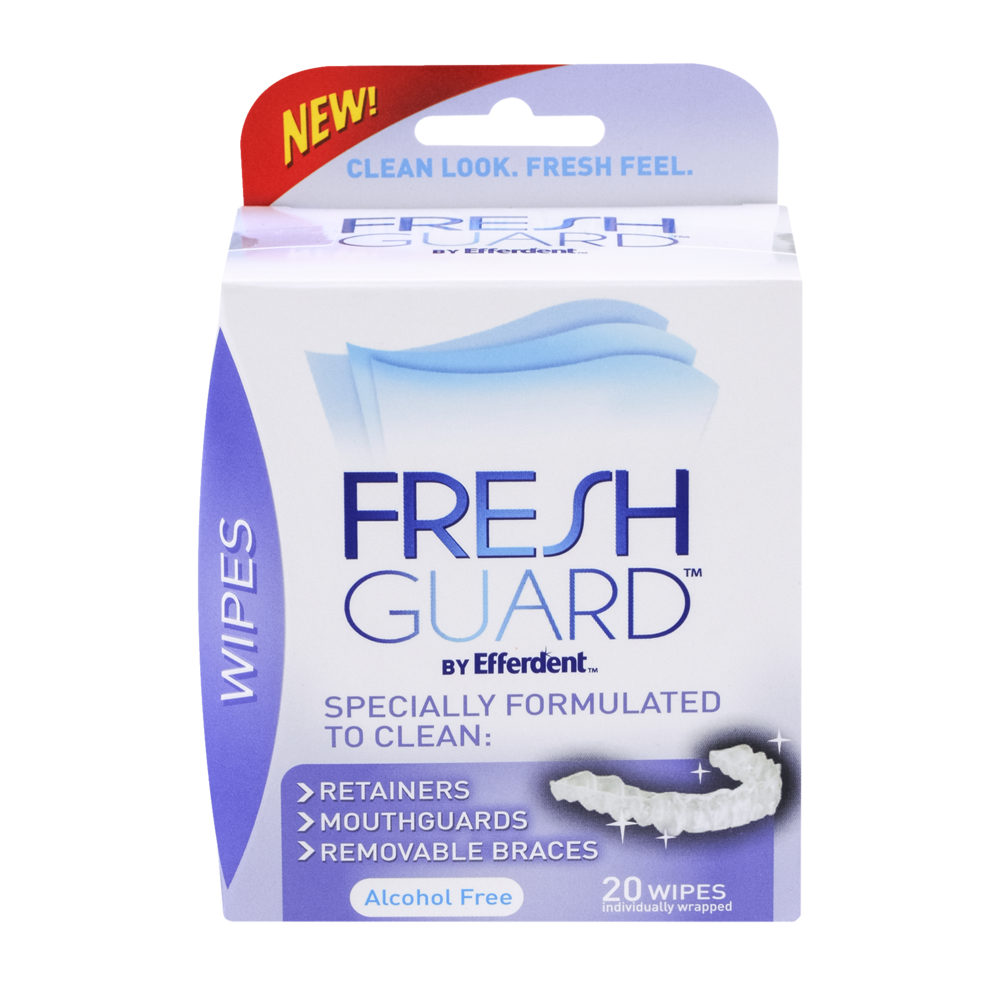 slide 1 of 1, Efferdent Fresh Guard Alcohol Free Wipes, 20 ct