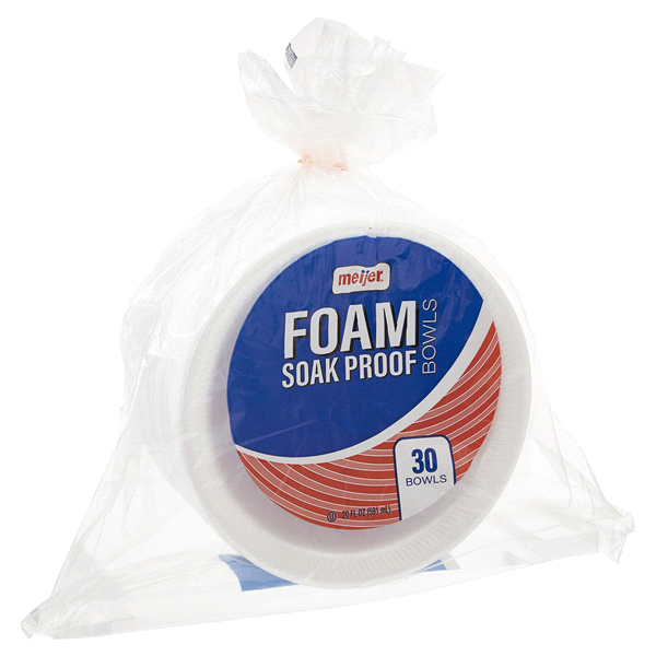 slide 4 of 29, Meijer Soak Proof Foam Bowls, 30 ct