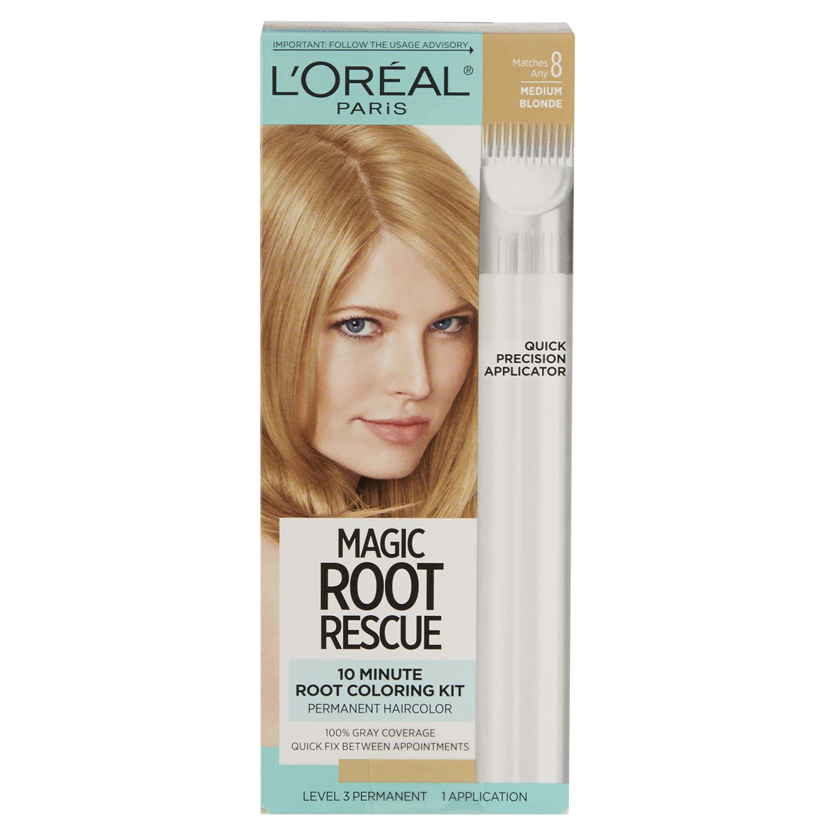 slide 1 of 4, L'Oréal Root Rescue 10 Minute Root Coloring Kit - 8 M Blonde, 1 ct