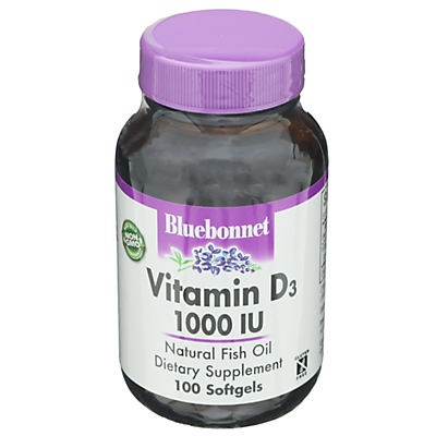 slide 1 of 1, Bluebonnet Nutrition Vitamin D3 1000 IU Softgels, 100 ct