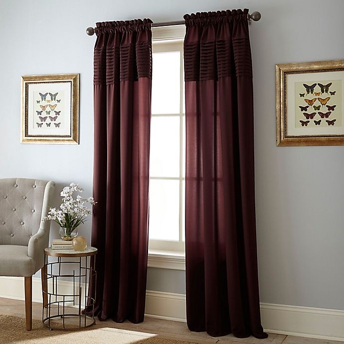 slide 1 of 1, Nanshing Nelly Rod Pocket Semi-Sheer Window Curtain Panel - Red, 63 in