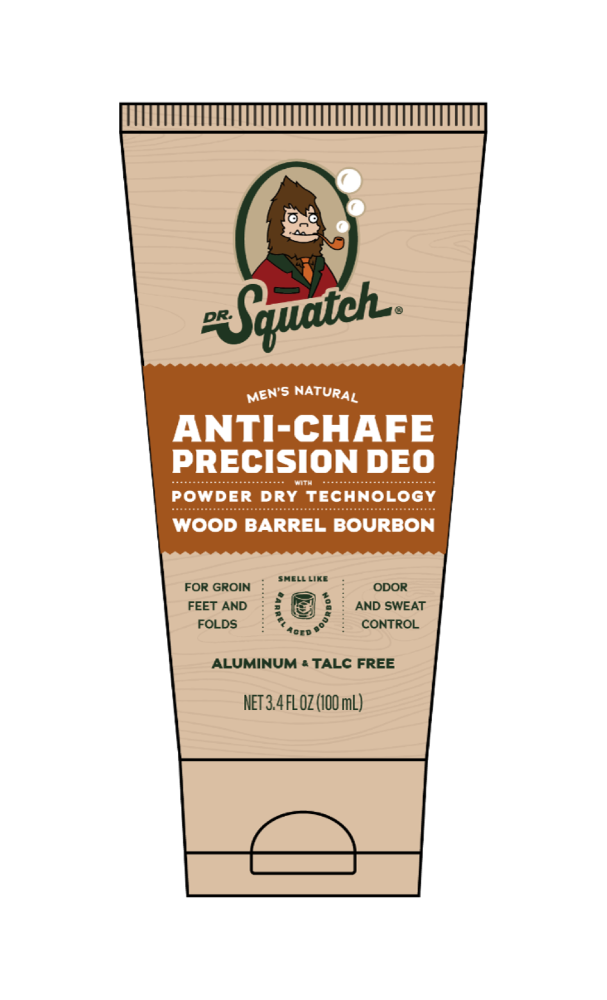 slide 1 of 1, Dr. Squatch® Men's Natural Anti-Chafe Precision Deodorant Wood Barrel Bourbon Aluminum + Talc Free, 3.4 fl oz