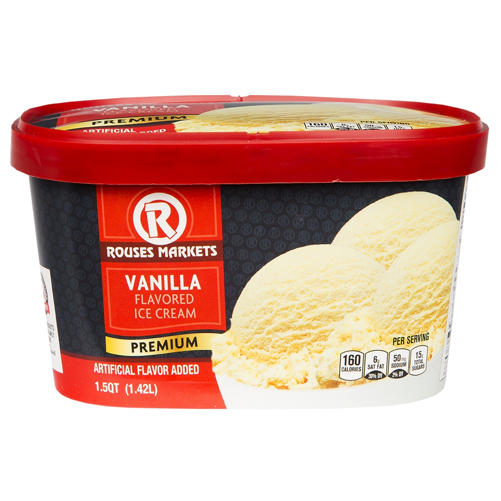 slide 1 of 1, Rouses Vanilla Ice Cream, 1.5 qt