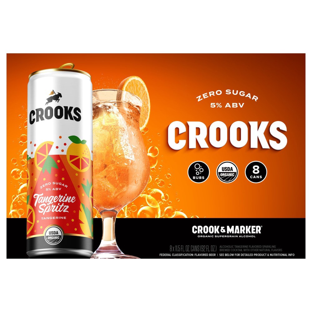 slide 1 of 2, Crook & Marker Crooks Tangerine Spritz Bubbles 11.5oz 8-Pack, 8 ct
