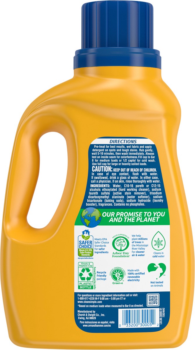 slide 2 of 9, ARM & HAMMER Clean Simple, 35 Loads Liquid Laundry Detergent, 45.5 Fl oz, 45.5 fl oz