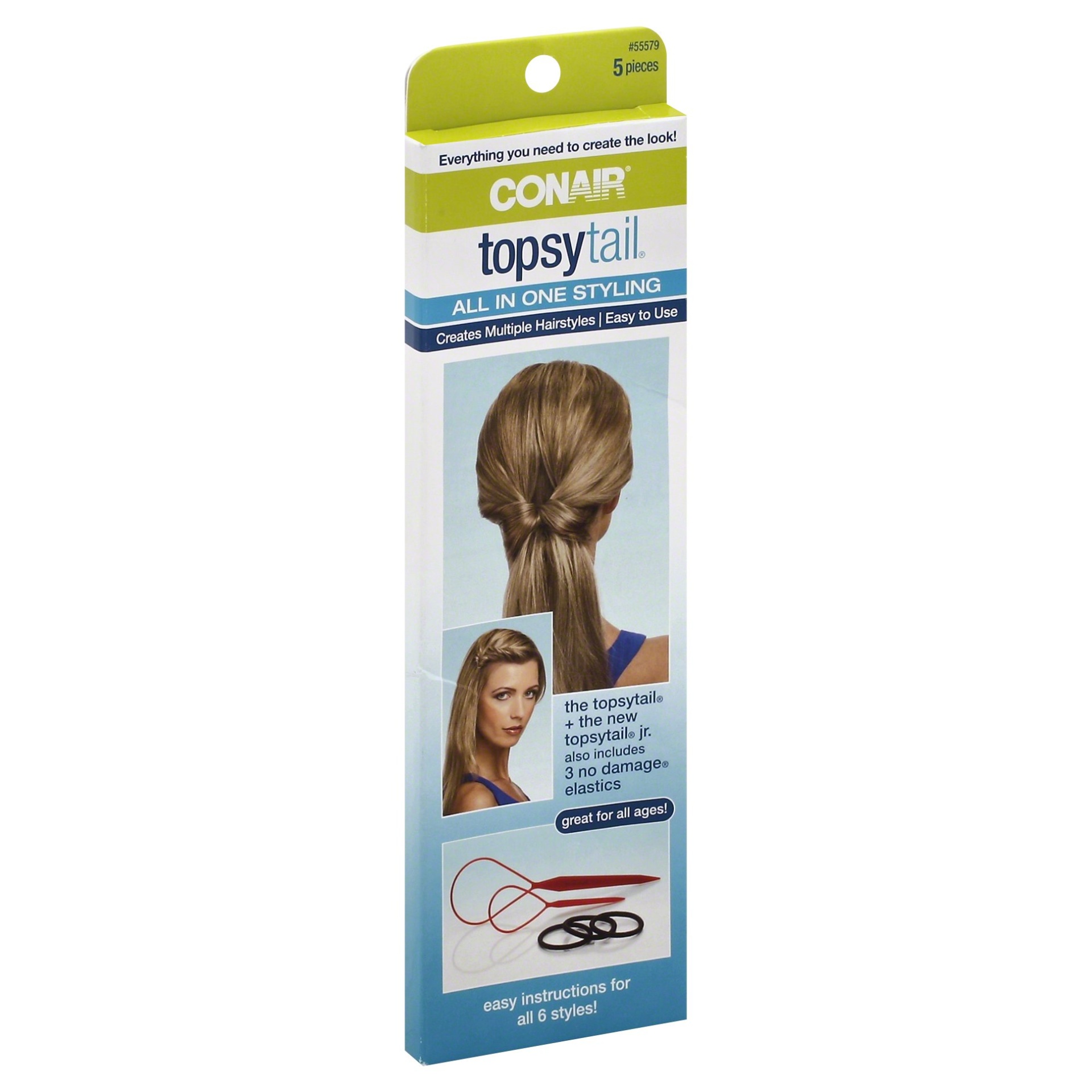 slide 1 of 4, Conair Topsy Tail Kit, 5 ct