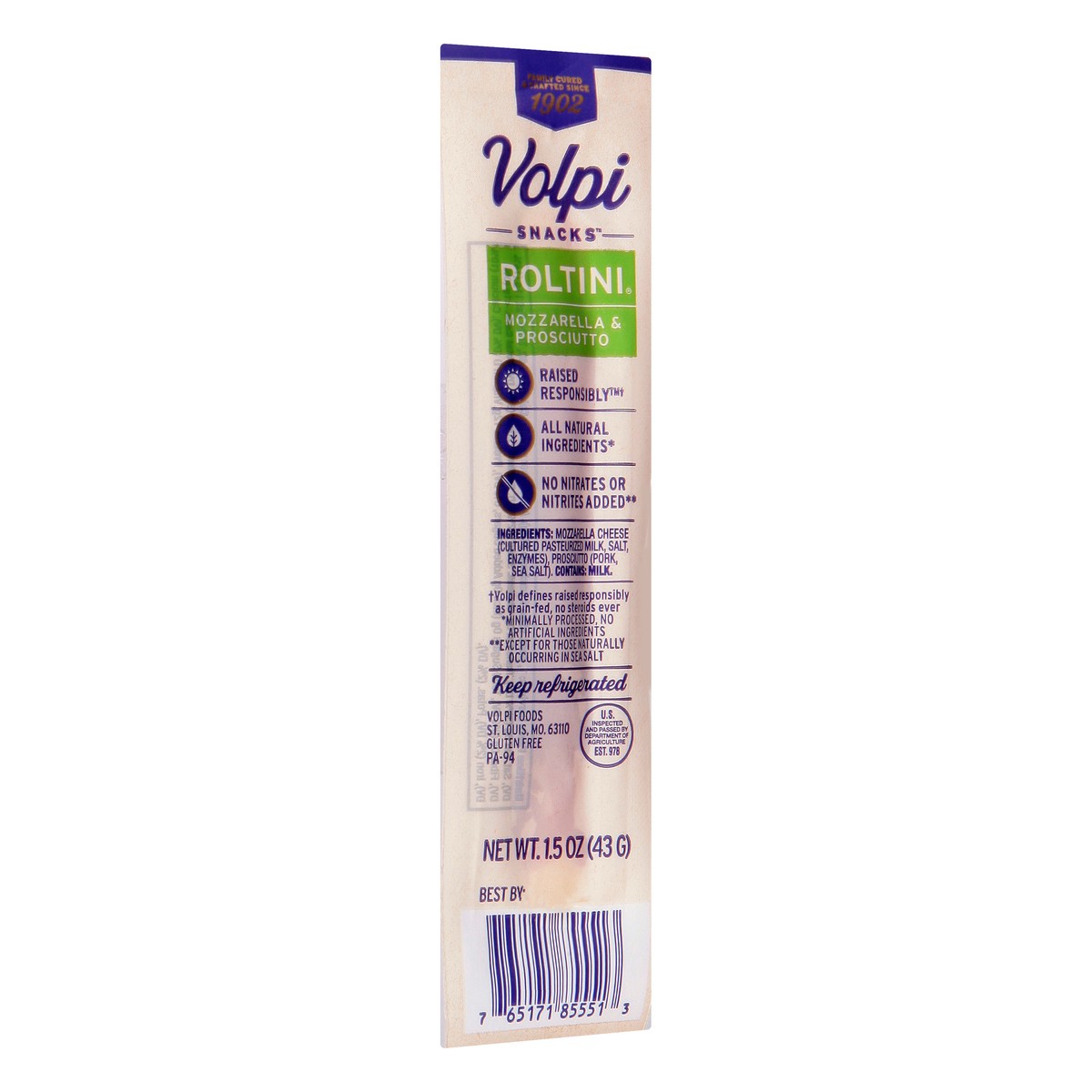 slide 10 of 12, Volpi Snacks Mozzarella and Prosciutto Roltini 1.5 oz, 1.5 oz