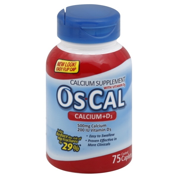 slide 1 of 1, Os-Call With Vitamin D, 75 ct; 500 mg