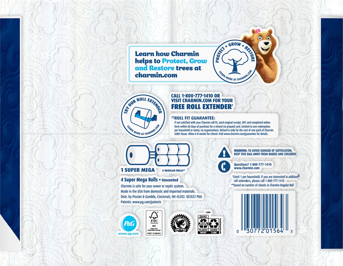 slide 4 of 5, Charmin B/Tsu Ultra Soft Mega Roll, 6 ct