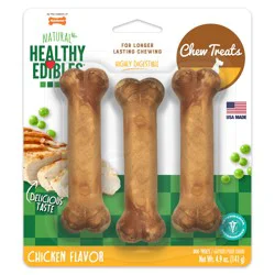 Nylabone Healthy Edibles All-Natural Long Lasting Chicken Dog Chew Treats Small/Regular - Up to 25 lb (3 count)