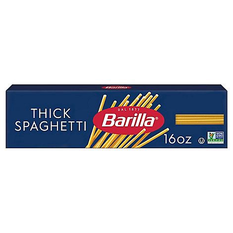 slide 1 of 1, Barilla Thick Spaghetti Pasta - 16 Oz, 16 oz