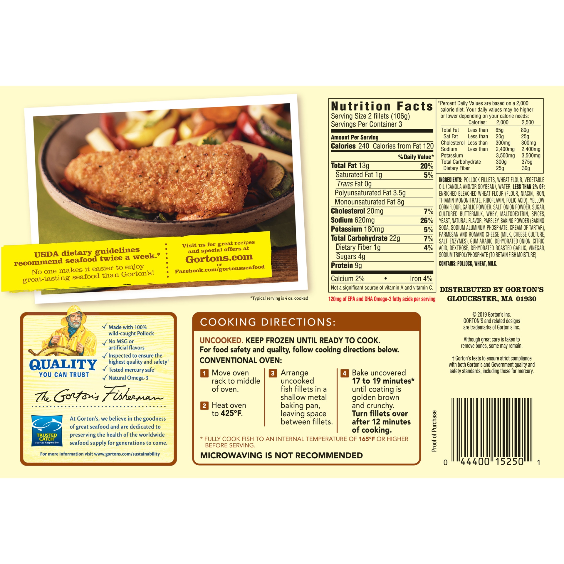 Gorton's Roasted Garlic Italian Herb Breaded Fish Fillets 11 oz Shipt