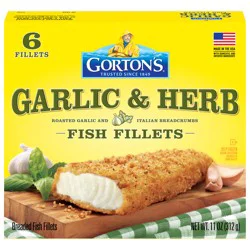 Gorton's Breaded Garlic & Herb Fish Fillets 6 Each