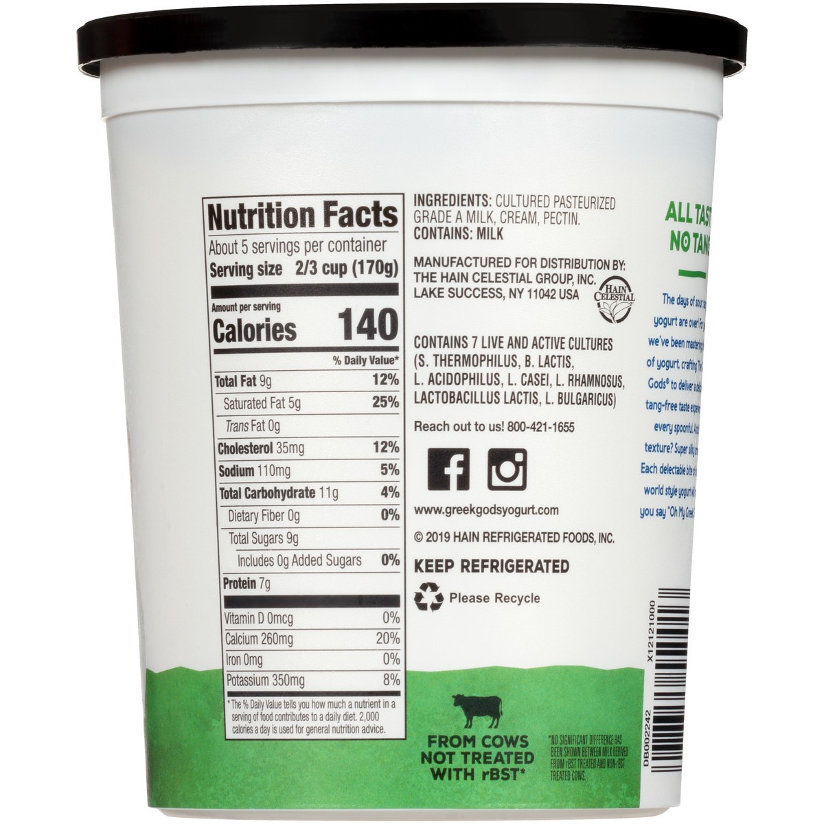 slide 2 of 7, The Greek Gods Plain Traditional Greek Style Yogurt 32 oz. Tub, 32 oz