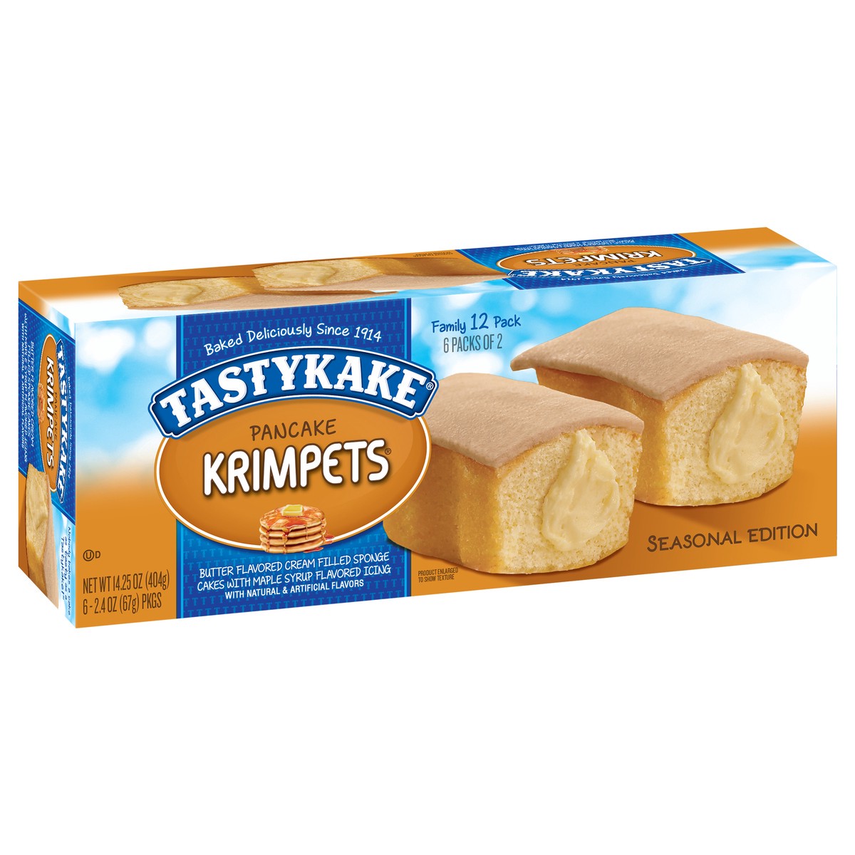 slide 2 of 9, Tastykake Pancake Krimpets, Cakes with Syrup Flavored Icing, 12 Count, 6 ct