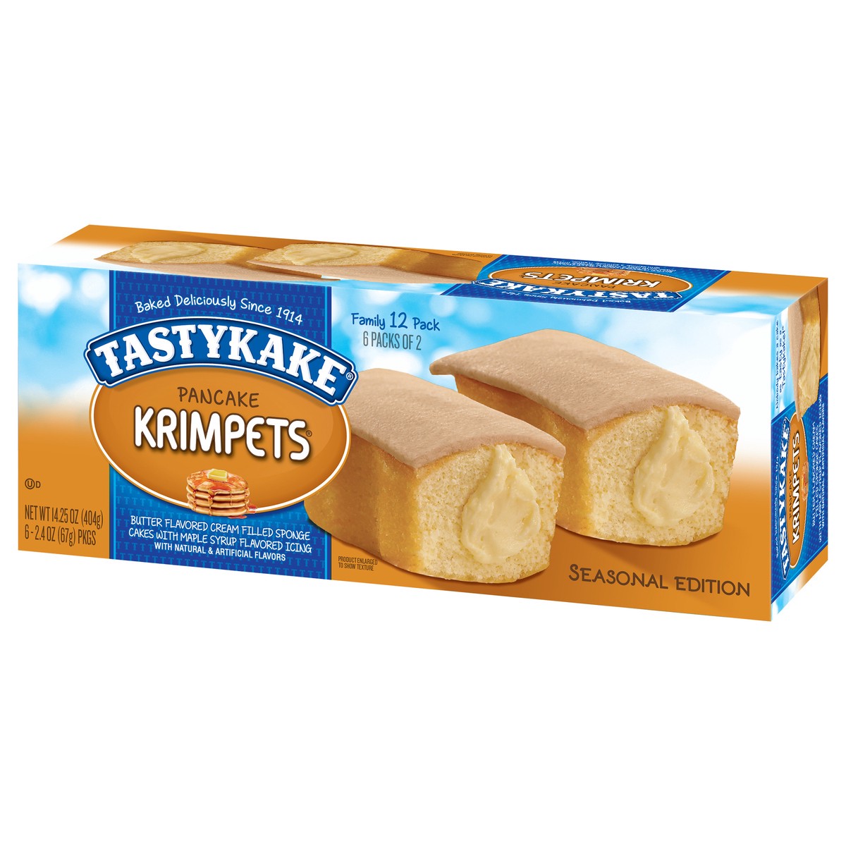 slide 3 of 9, Tastykake Pancake Krimpets, Cakes with Syrup Flavored Icing, 12 Count, 6 ct