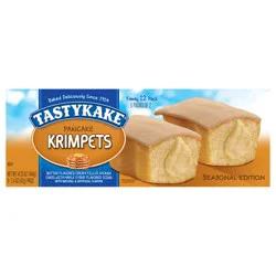 Tastykake Pancake Krimpets, 12 Count, Cream Filled Sponge Cakes with Maple Syrup Flavored Icing